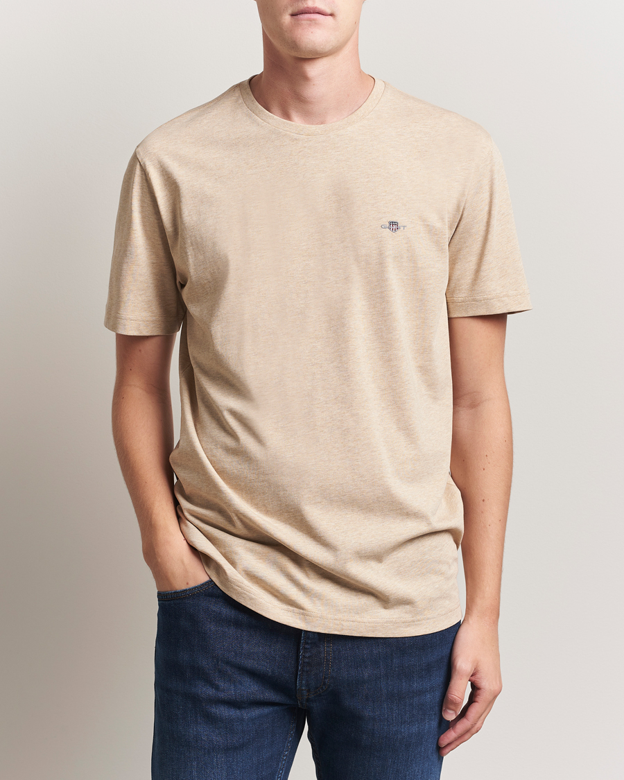 Men | T-Shirts | GANT | The Original T-Shirt Khaki Melange
