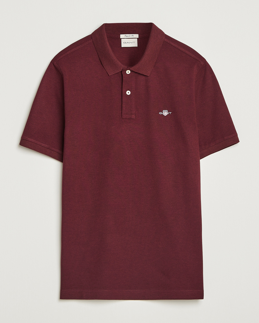 Men | Polo Shirts | GANT | The Original Polo Bordeaux Melange