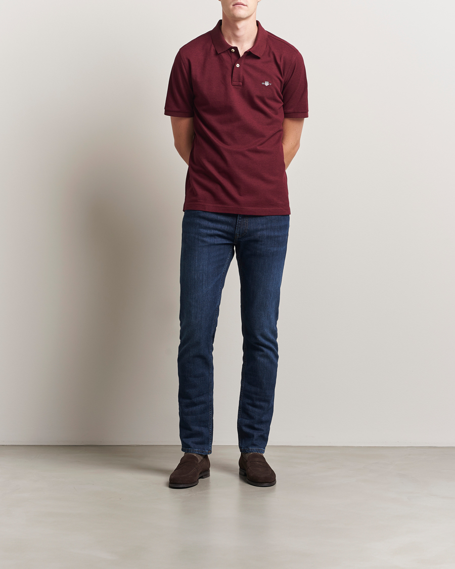 Men | Polo Shirts | GANT | The Original Polo Bordeaux Melange