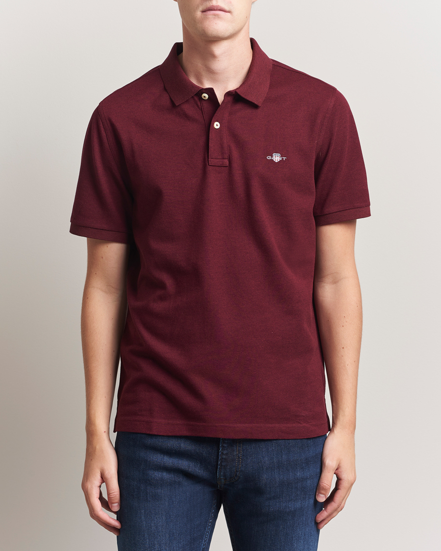 Men | Polo Shirts | GANT | The Original Polo Bordeaux Melange