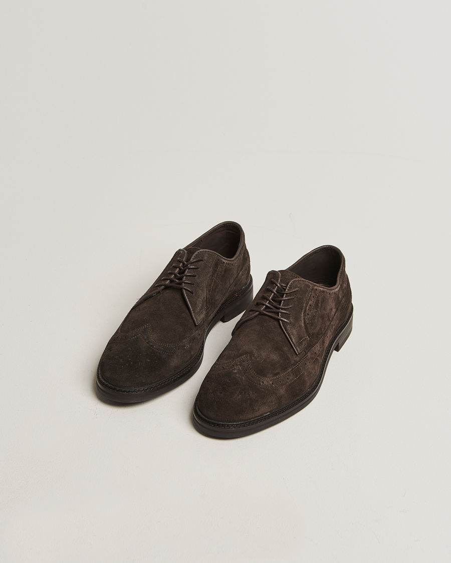 Men | Brogues | GANT | Bidford Suede Brouges Dark Brown