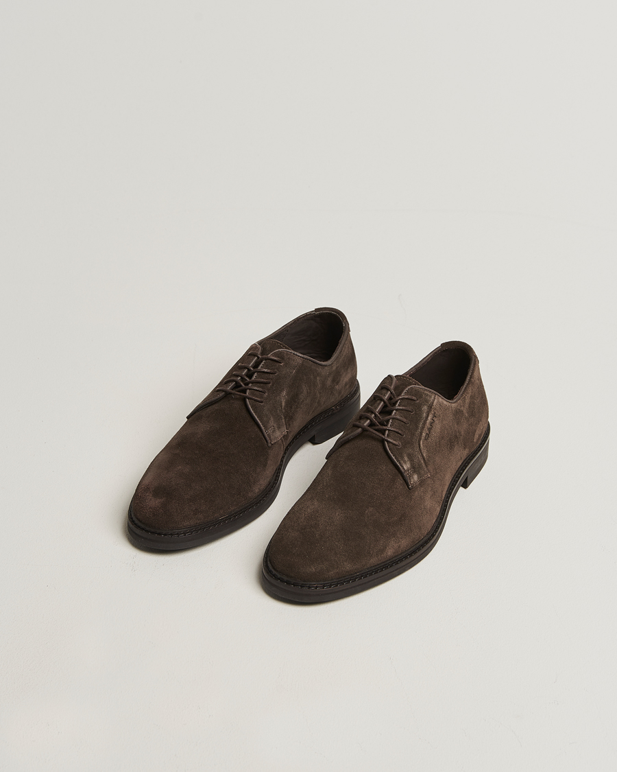 Men | Derby Shoes | GANT | Bidford Suede Derby Ebony Brown