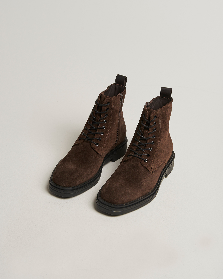 Men | Boots | GANT | Boggar Suede Boot Espresso Brown