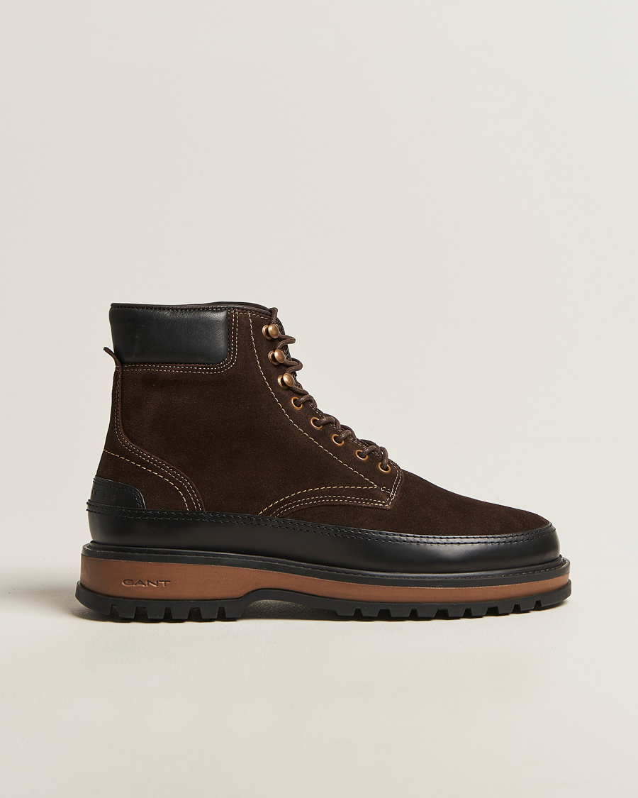 Men | Boots | Gant | Clafton Felt Lined Suede Boot Dark Brown