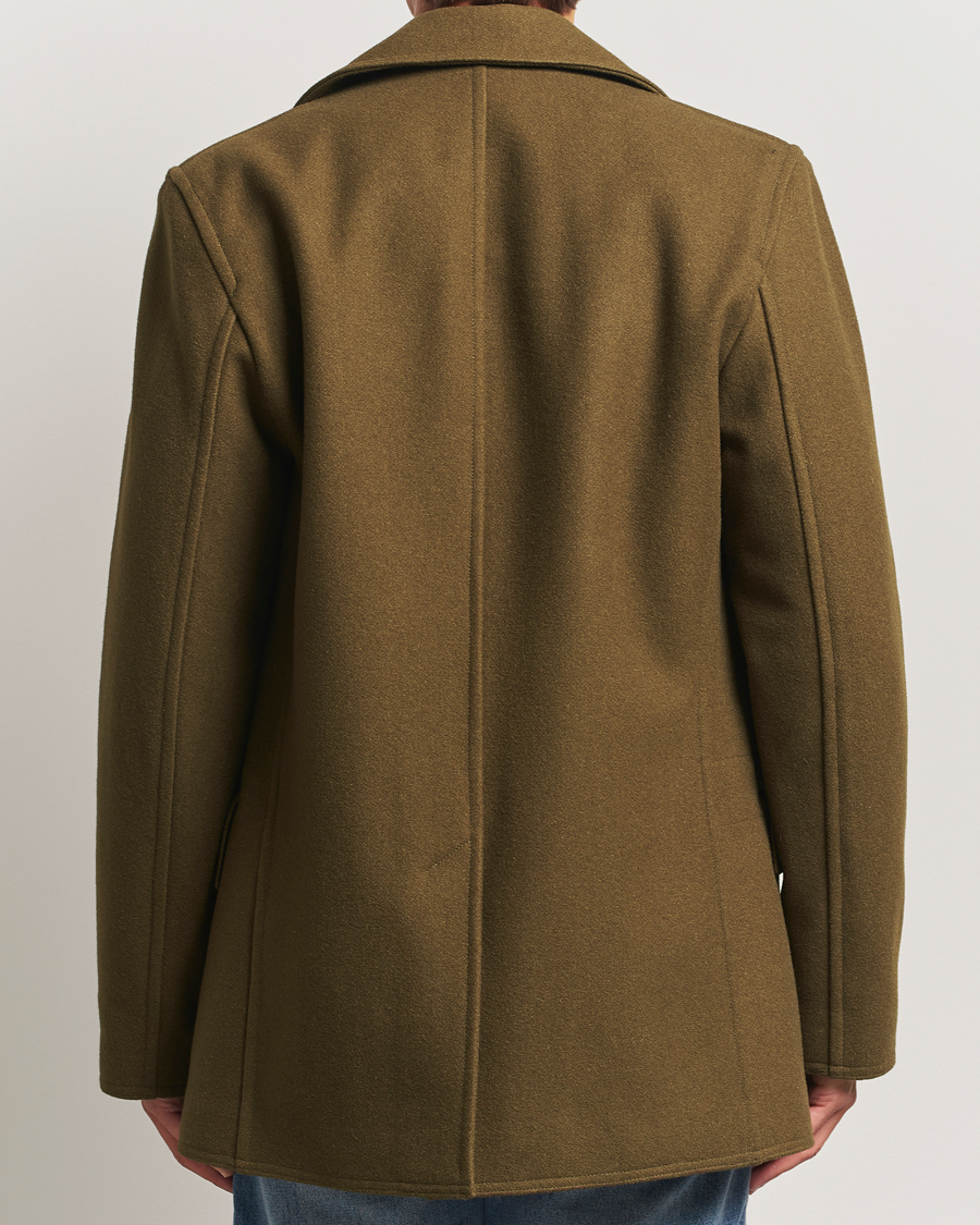 Men | Coats & Jackets | Gloverall | Churchill Reefer Peacoat Loden Green