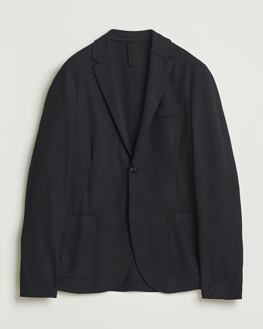 Men | Blazers | Harris Wharf London | Two Button Superfine Merino Blazer Black