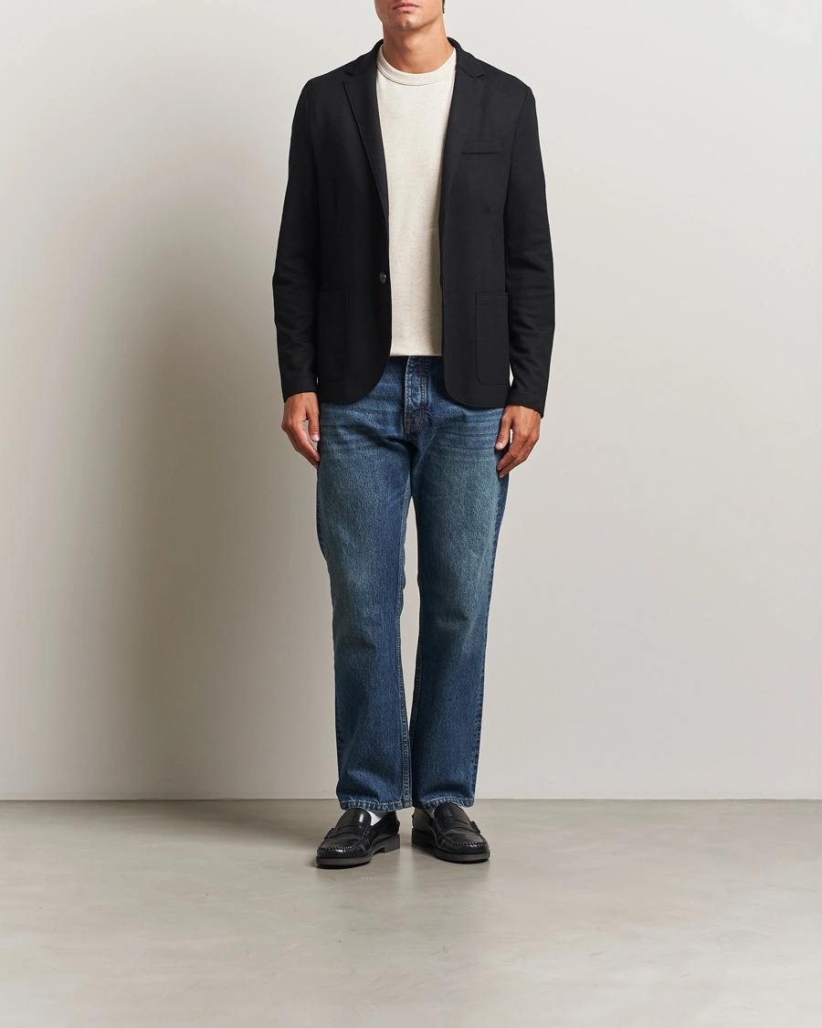 Men | Blazers | Harris Wharf London | Two Button Superfine Merino Blazer Black
