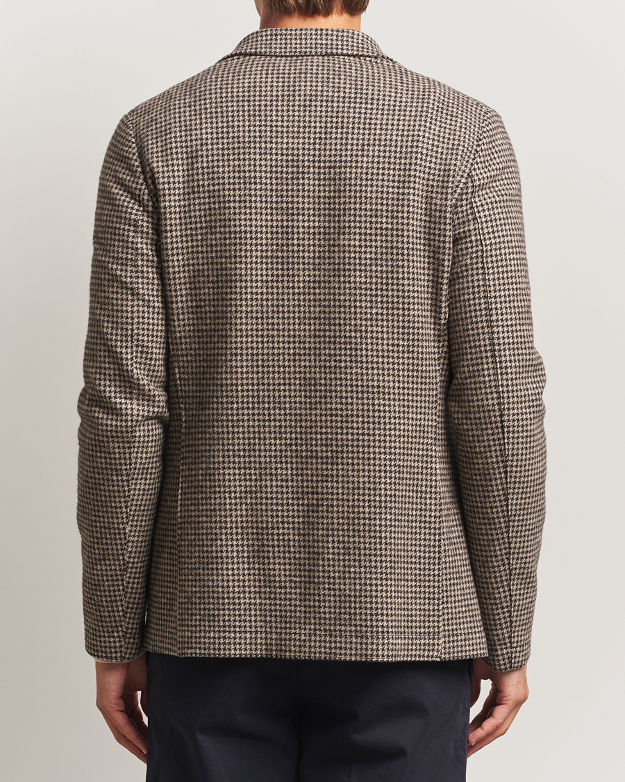 Men | Blazers | Harris Wharf London | Two Button Houndstooth Blazer Beige