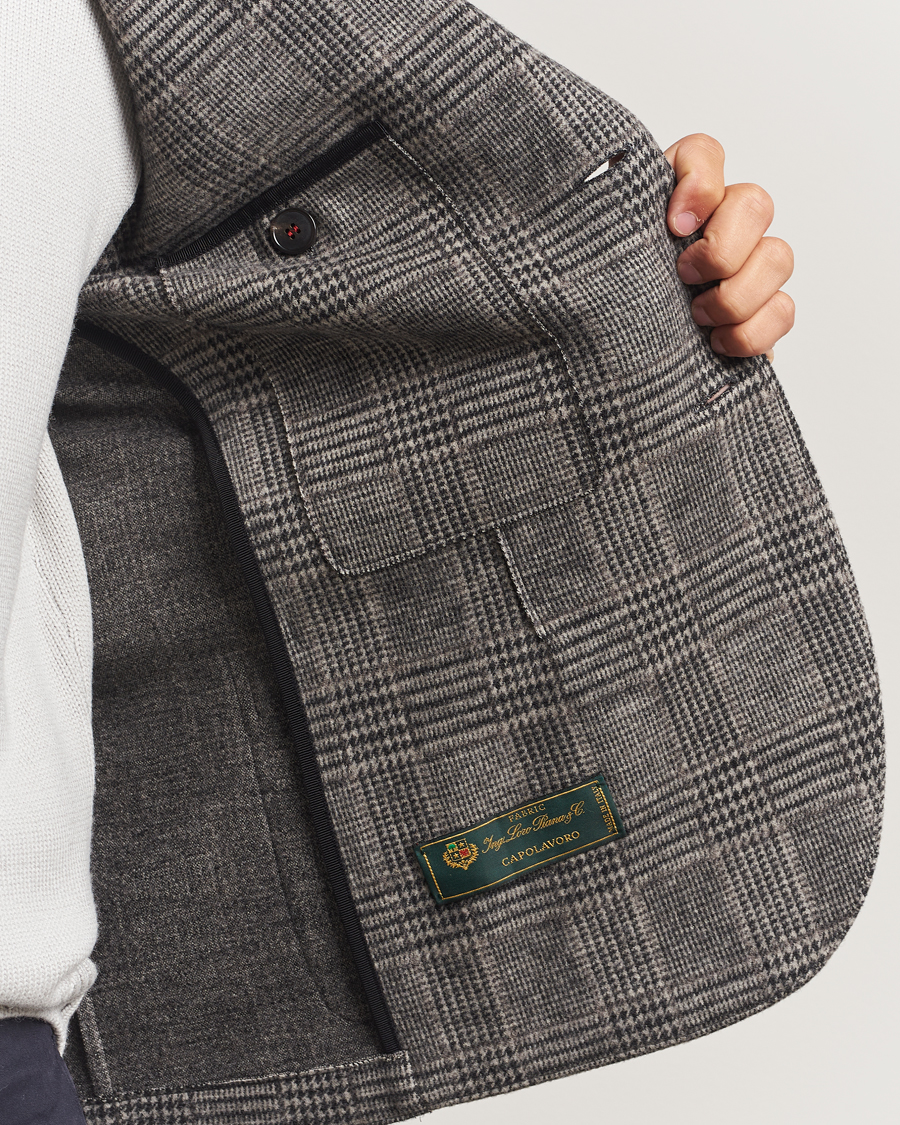 Men | Blazers | Harris Wharf London | Two Button Loro Piana Checked Wool Blazer Black/White