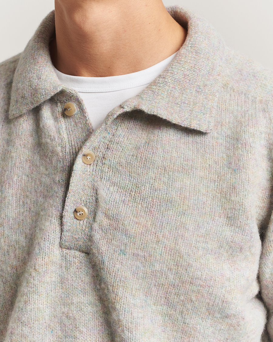 Men | Sweaters & Knitwear | Howlin' | Brushed Wool Polo Galaxy