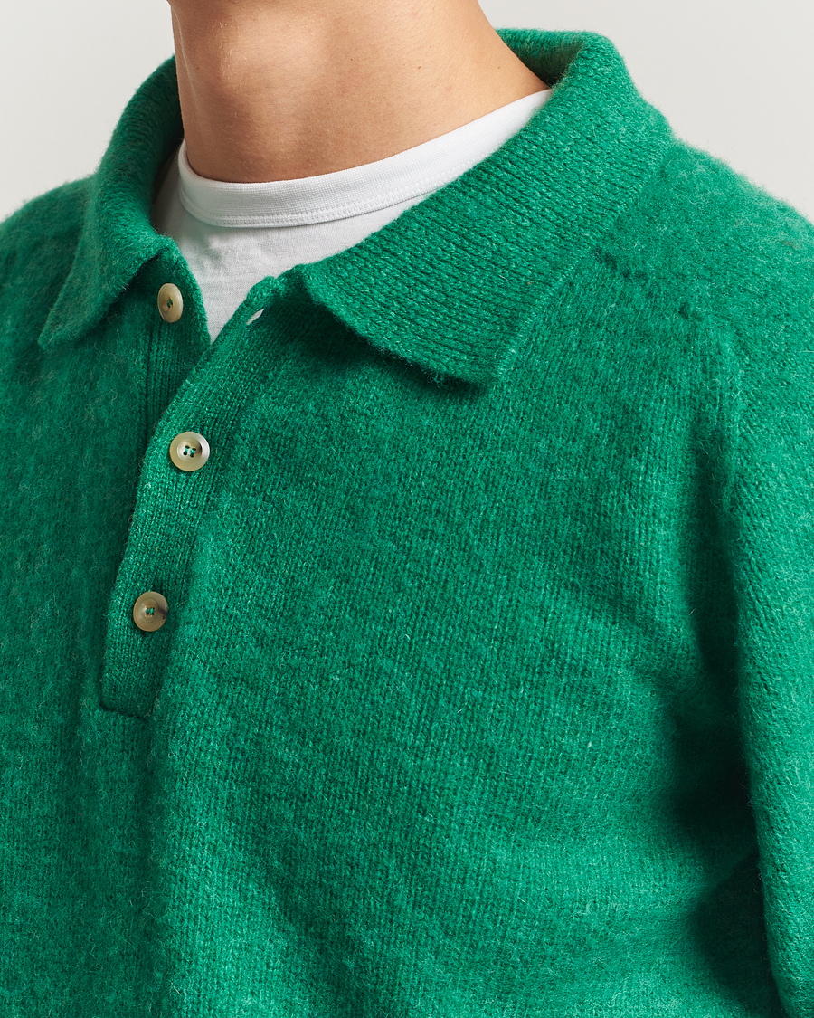 Men | Sweaters & Knitwear | Howlin' | Brushed Wool Polo Greendream