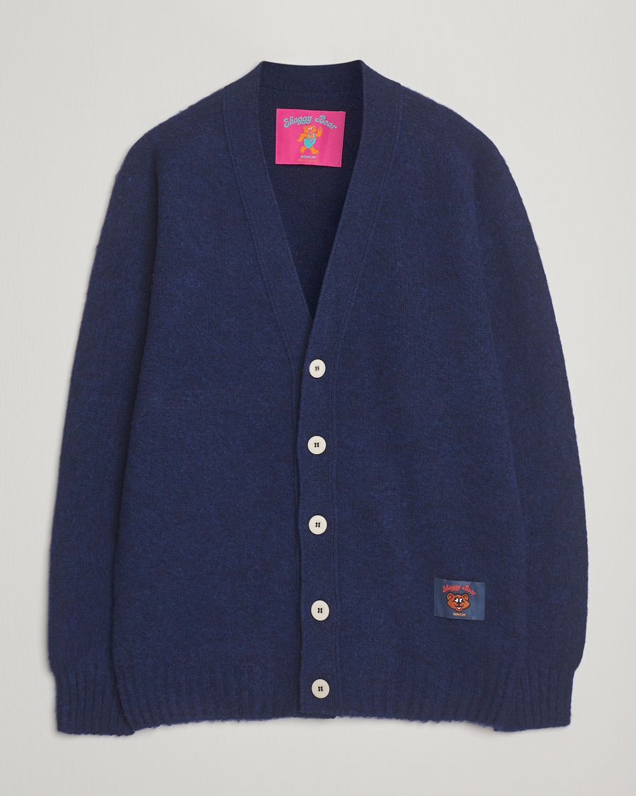 Men | Sweaters & Knitwear | Howlin' | Shaggy Bear Cardigan Magic Blue