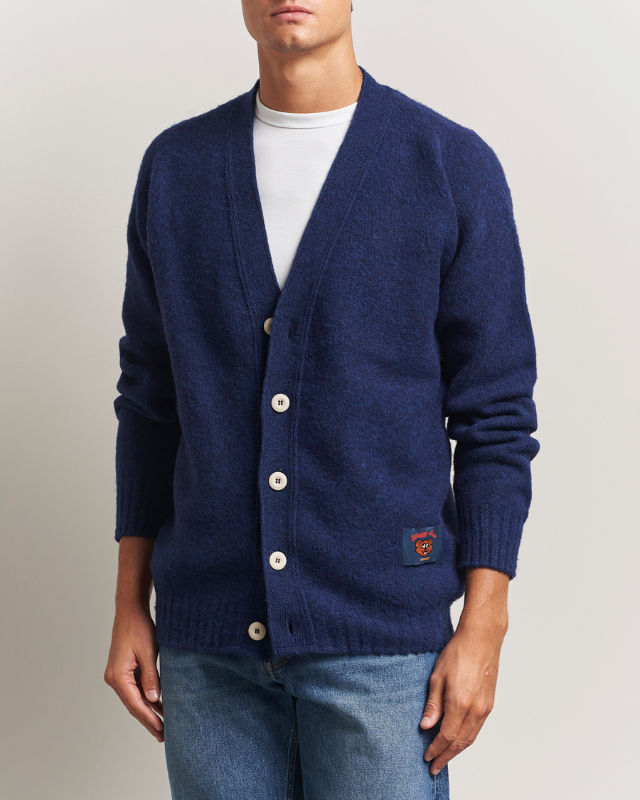 Men | Sweaters & Knitwear | Howlin' | Shaggy Bear Cardigan Magic Blue