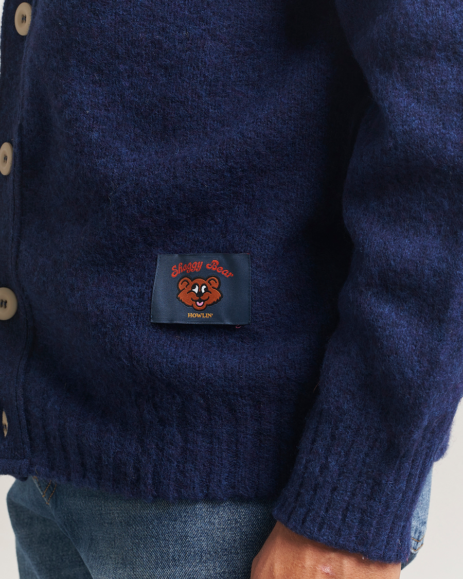 Men | Sweaters & Knitwear | Howlin' | Shaggy Bear Cardigan Magic Blue