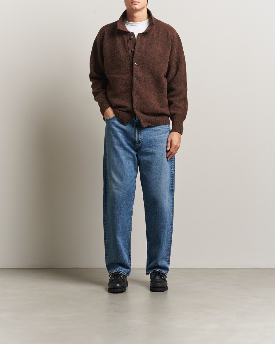 Men | Sweaters & Knitwear | Howlin' | Brushed Wool Cardigan Brownish