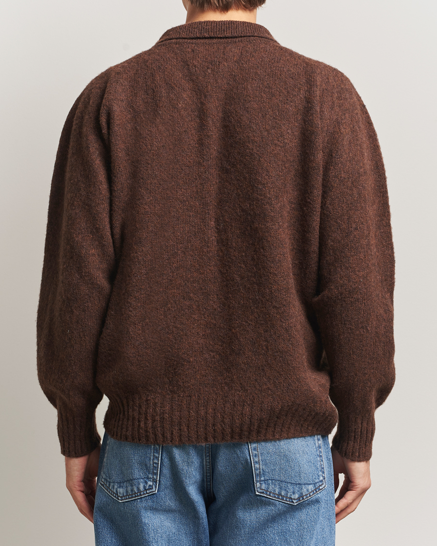 Men | Sweaters & Knitwear | Howlin' | Brushed Wool Cardigan Brownish