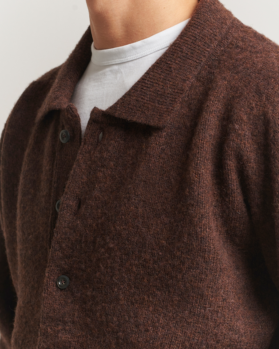 Men | Sweaters & Knitwear | Howlin' | Brushed Wool Cardigan Brownish