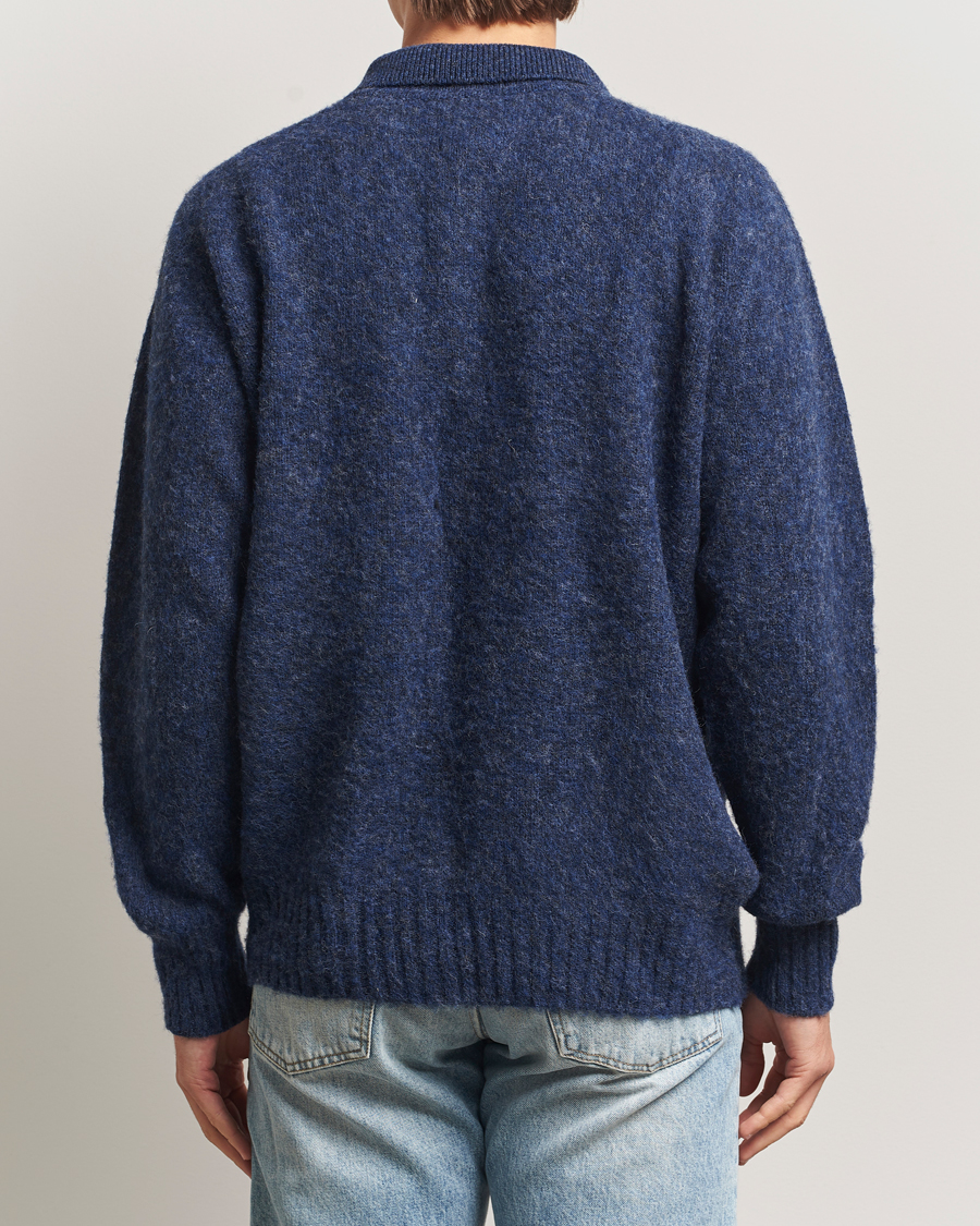 Men | Sweaters & Knitwear | Howlin' | Brushed Wool Cardigan Denim