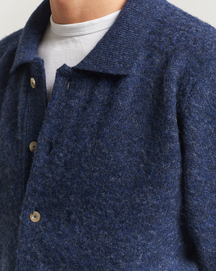Men | Sweaters & Knitwear | Howlin' | Brushed Wool Cardigan Denim