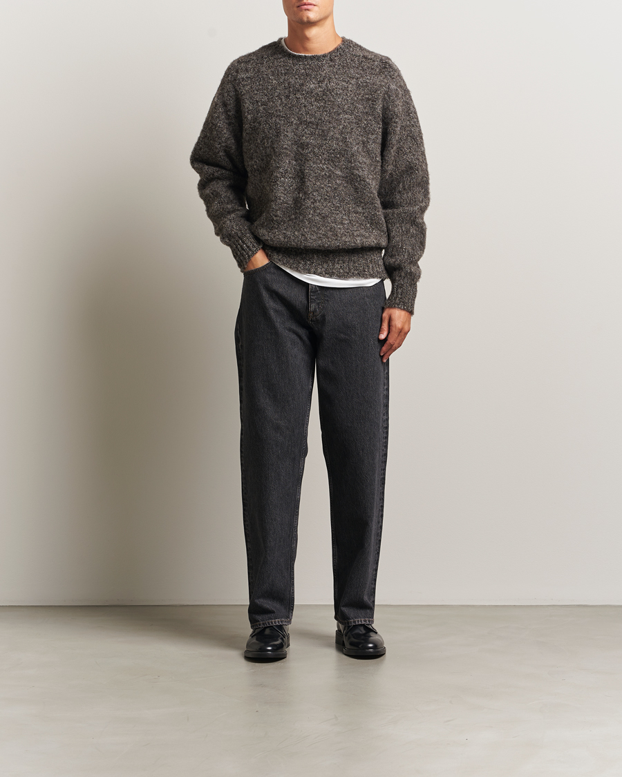Men | Sweaters & Knitwear | Howlin' | Shaggy Bear Sweater Black Melange