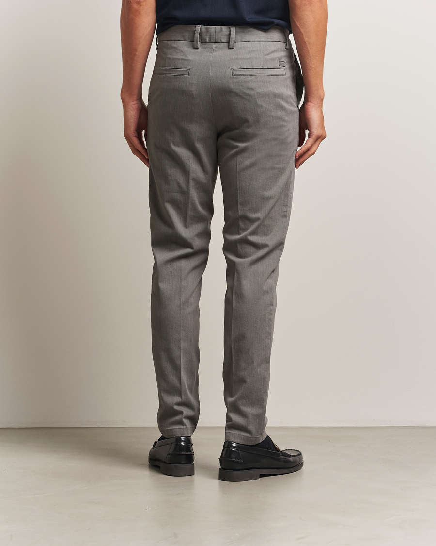 Men | Trousers | BOSS BLACK | Kane Brushed Cotton Pleated Trousers Dark Grey