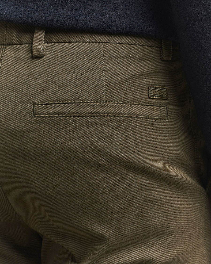 Men | Trousers | BOSS BLACK | Kane Brushed Cotton Pleated Trousers Open Green