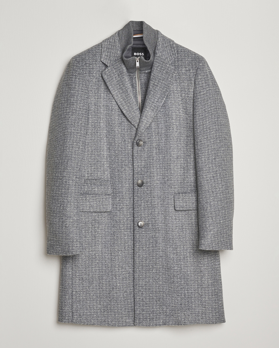 Men | Coats & Jackets | BOSS BLACK | Hyde Wool Bib Coat Silver