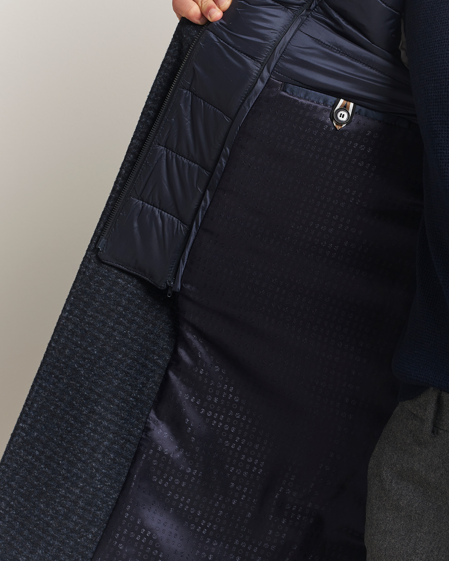 Men | Coats & Jackets | BOSS BLACK | Hyde Wool Bib Coat Dark Blue