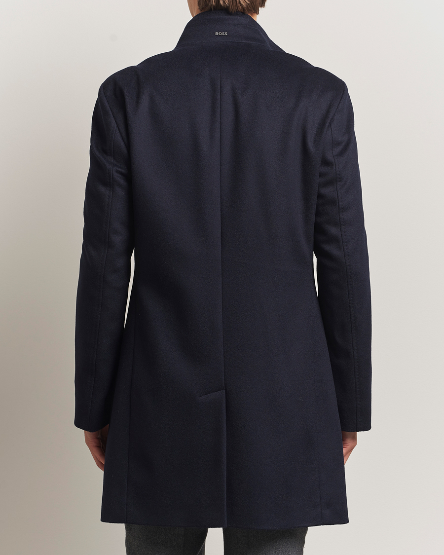 Men | Coats & Jackets | BOSS BLACK | Hyde Stand Up Collar Coat Dark Blue