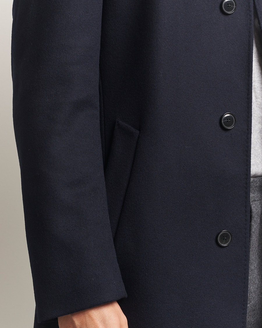 Men | Coats & Jackets | BOSS BLACK | Hyde Stand Up Collar Coat Dark Blue