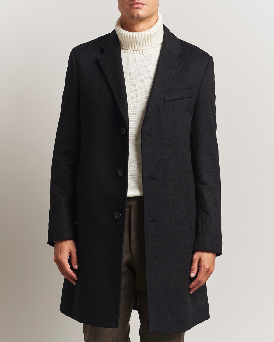 Men | Coats & Jackets | BOSS BLACK | Hyde Wool Coat Black