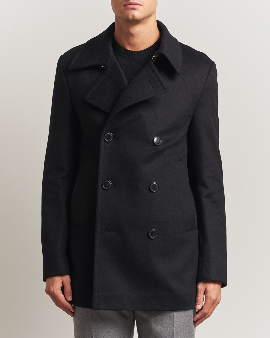 Men | Coats & Jackets | BOSS BLACK | Hyde Wool Peacoat Black