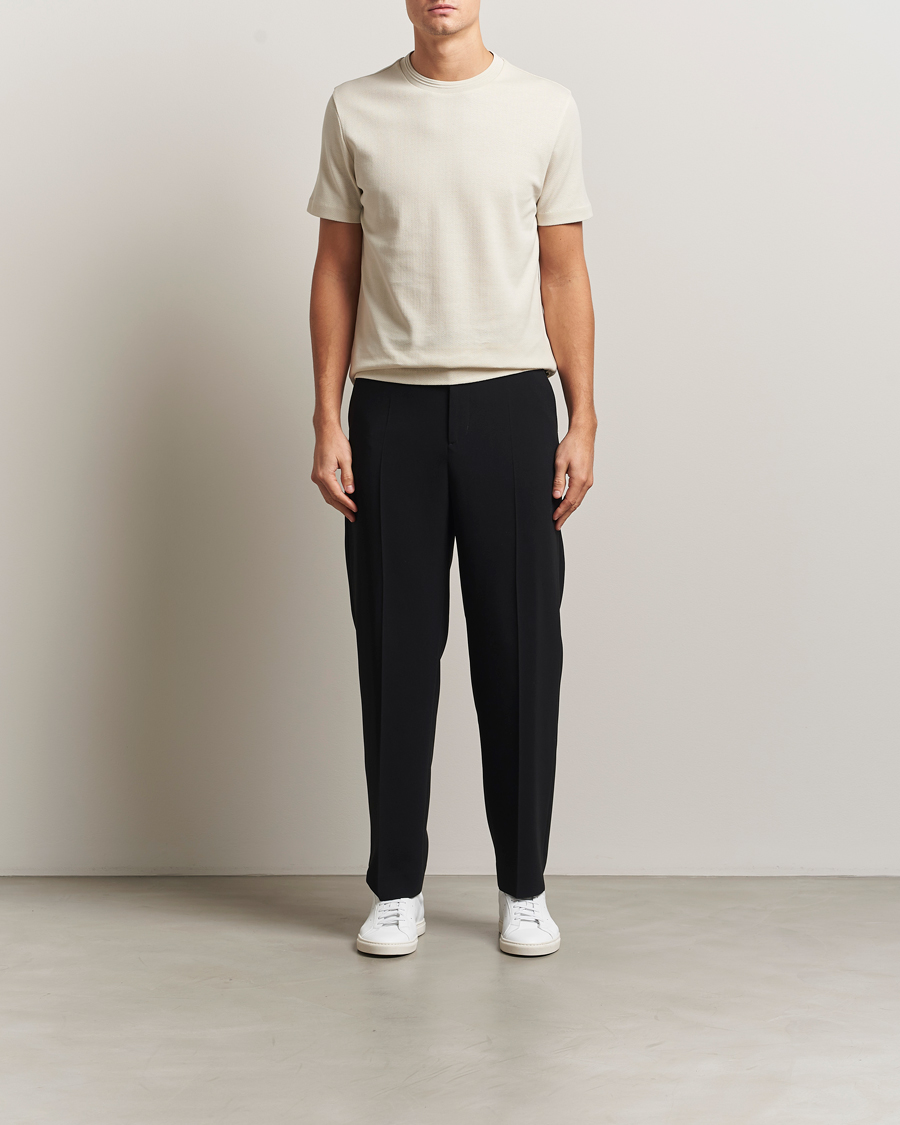 Men | T-Shirts | BOSS BLACK | Thompson Structured Crew Neck T-Shirt Open White
