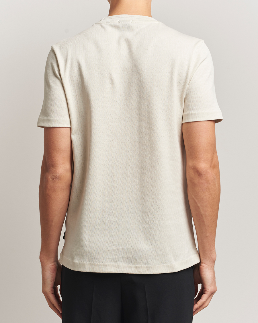 Men | T-Shirts | BOSS BLACK | Thompson Structured Crew Neck T-Shirt Open White