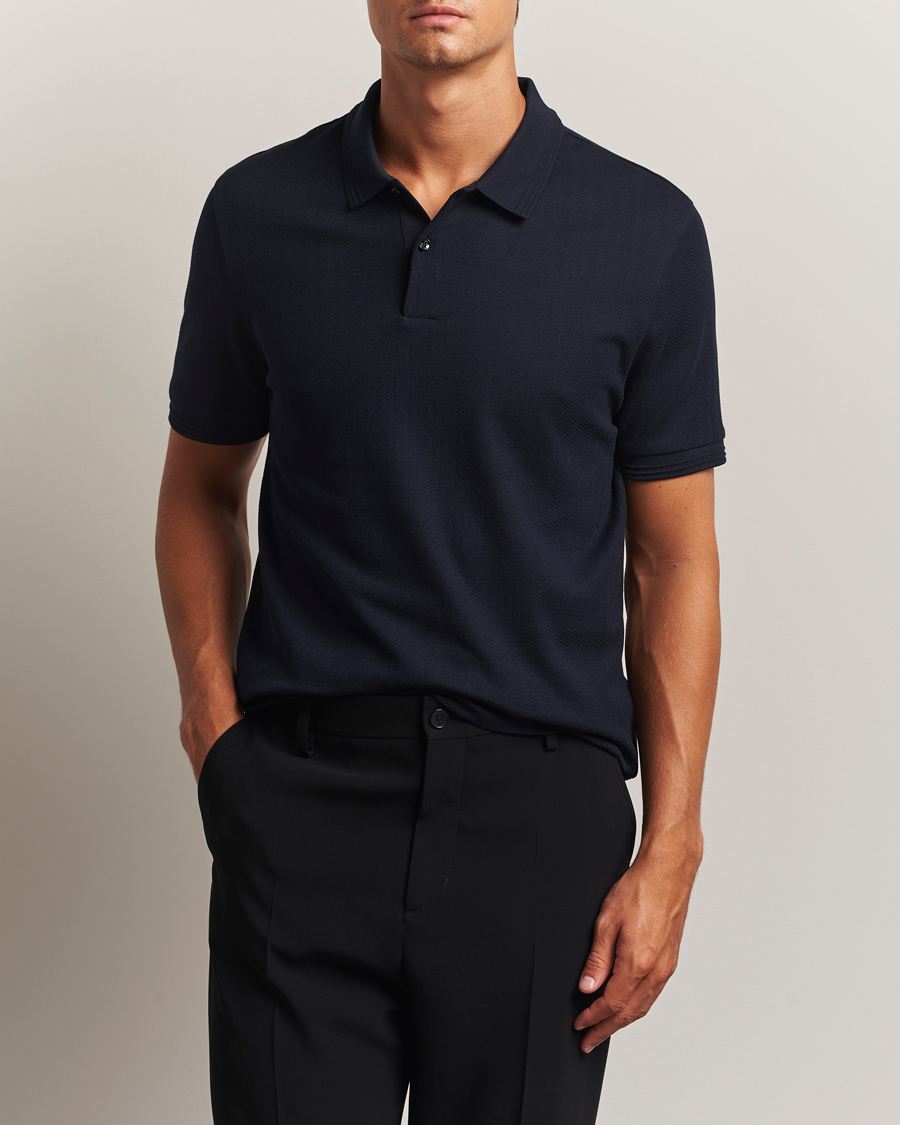 Men | Polo Shirts | BOSS BLACK | Parlay Structured Polo Dark Blue