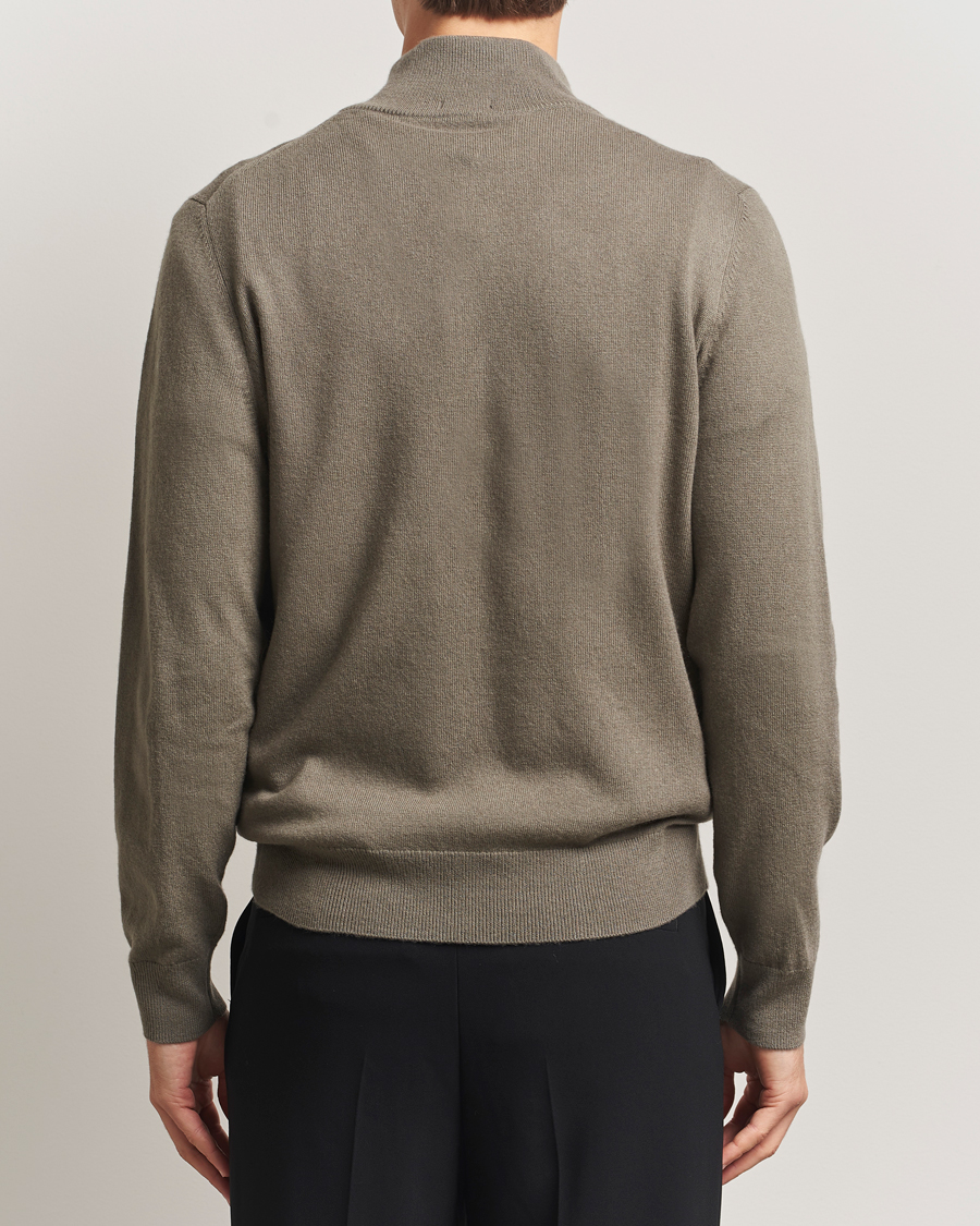 Men | Sweaters & Knitwear | BOSS BLACK | Hemarlo Wool/Cashmere Half Zip Open Brown