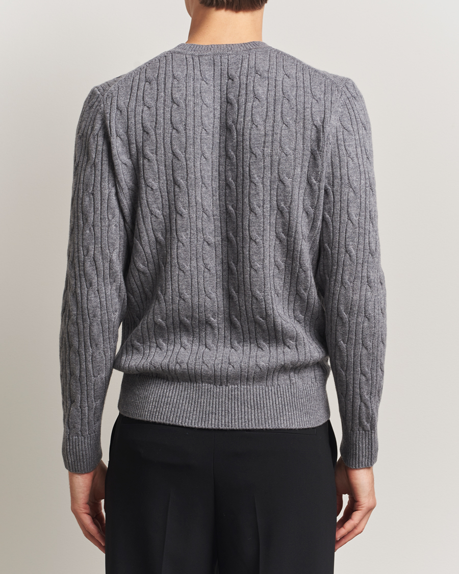 Men | Sweaters & Knitwear | BOSS BLACK | Hetico Wool/Cashmere Cable Sweater Medium Grey