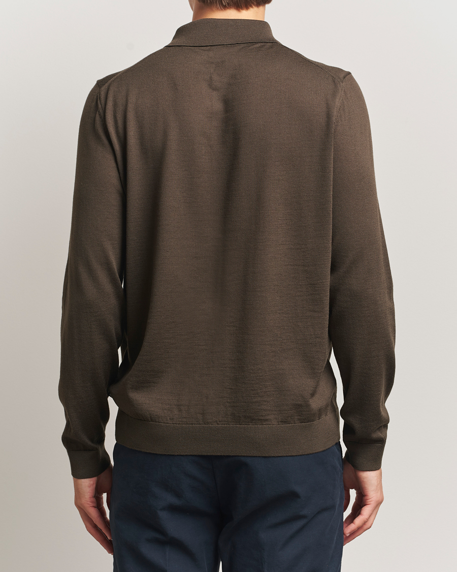 Men | Sweaters & Knitwear | BOSS BLACK | Helbert Wool Cardigan Open Green