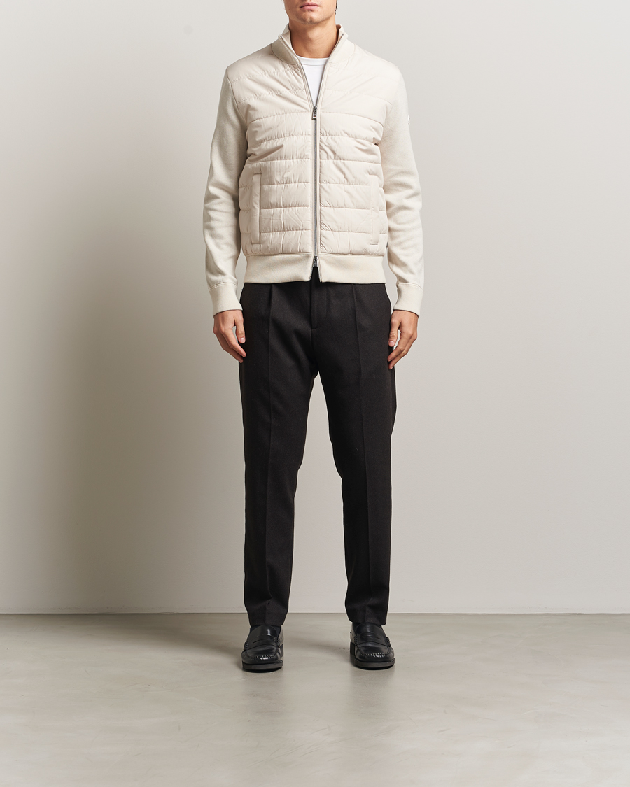 Men | Sweaters & Knitwear | BOSS BLACK | Hernest Hybrid Full Zip Open White
