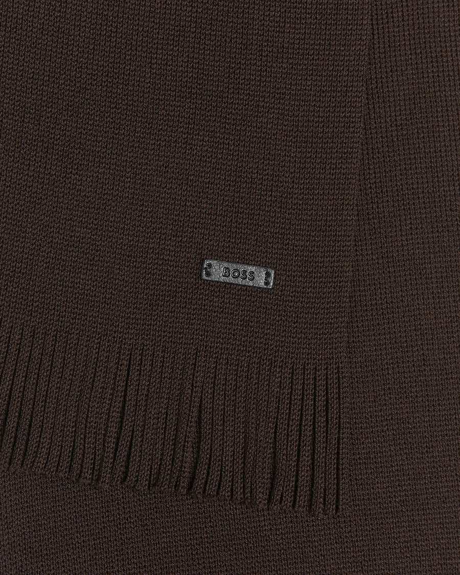Men | Scarves | BOSS BLACK | Albas Wool Scarf Dark Brown