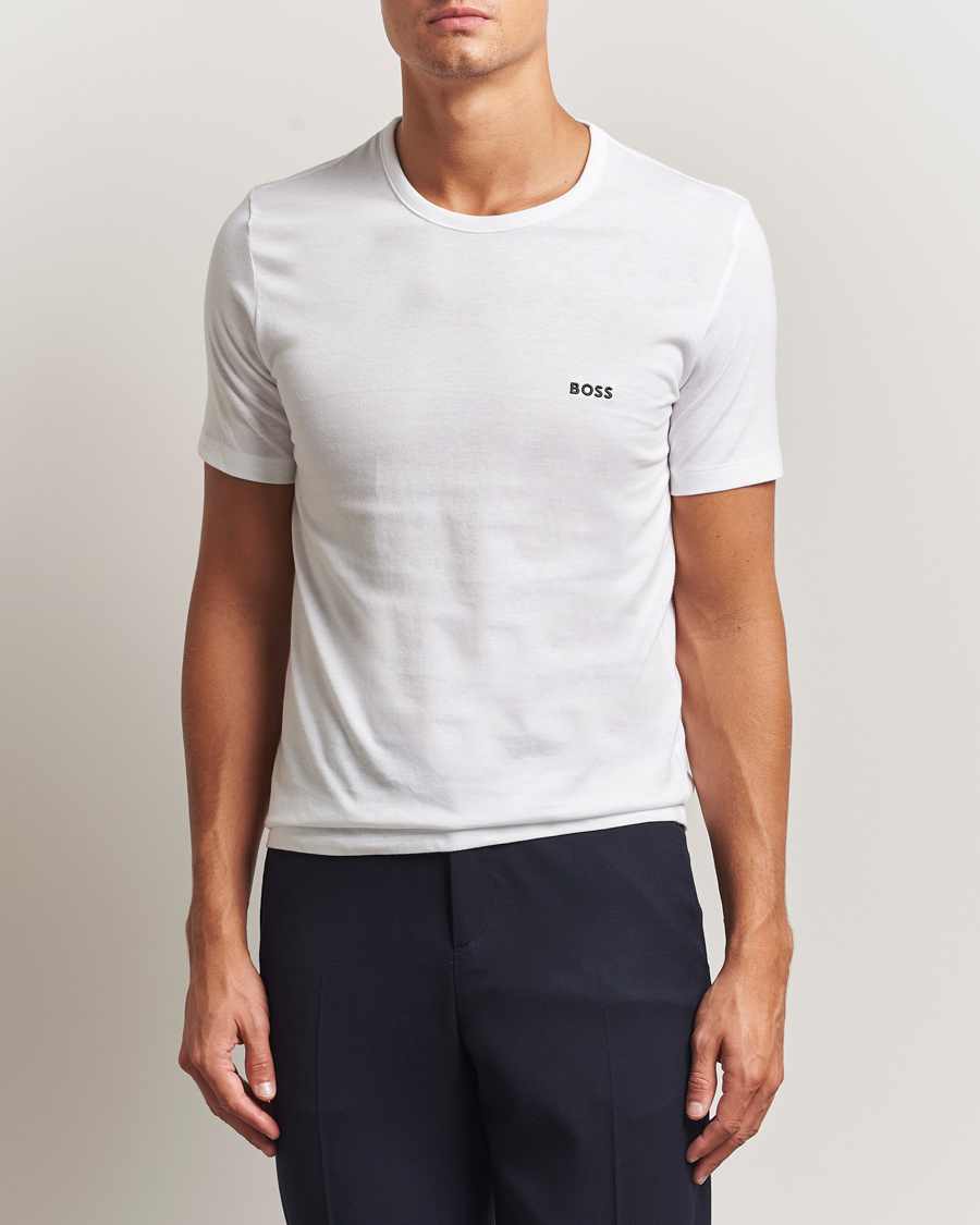 Men | T-Shirts | BOSS BLACK | 3-Pack Crew Neck T-Shirt White/Green/Black