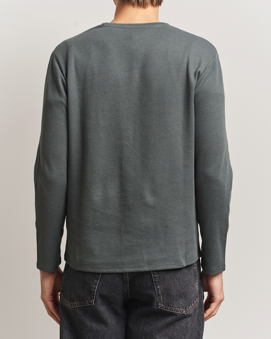 Men | Pyjamas & Robes | BOSS BLACK | Waffle Long Sleeve Pyjama T-Shirt Open Green