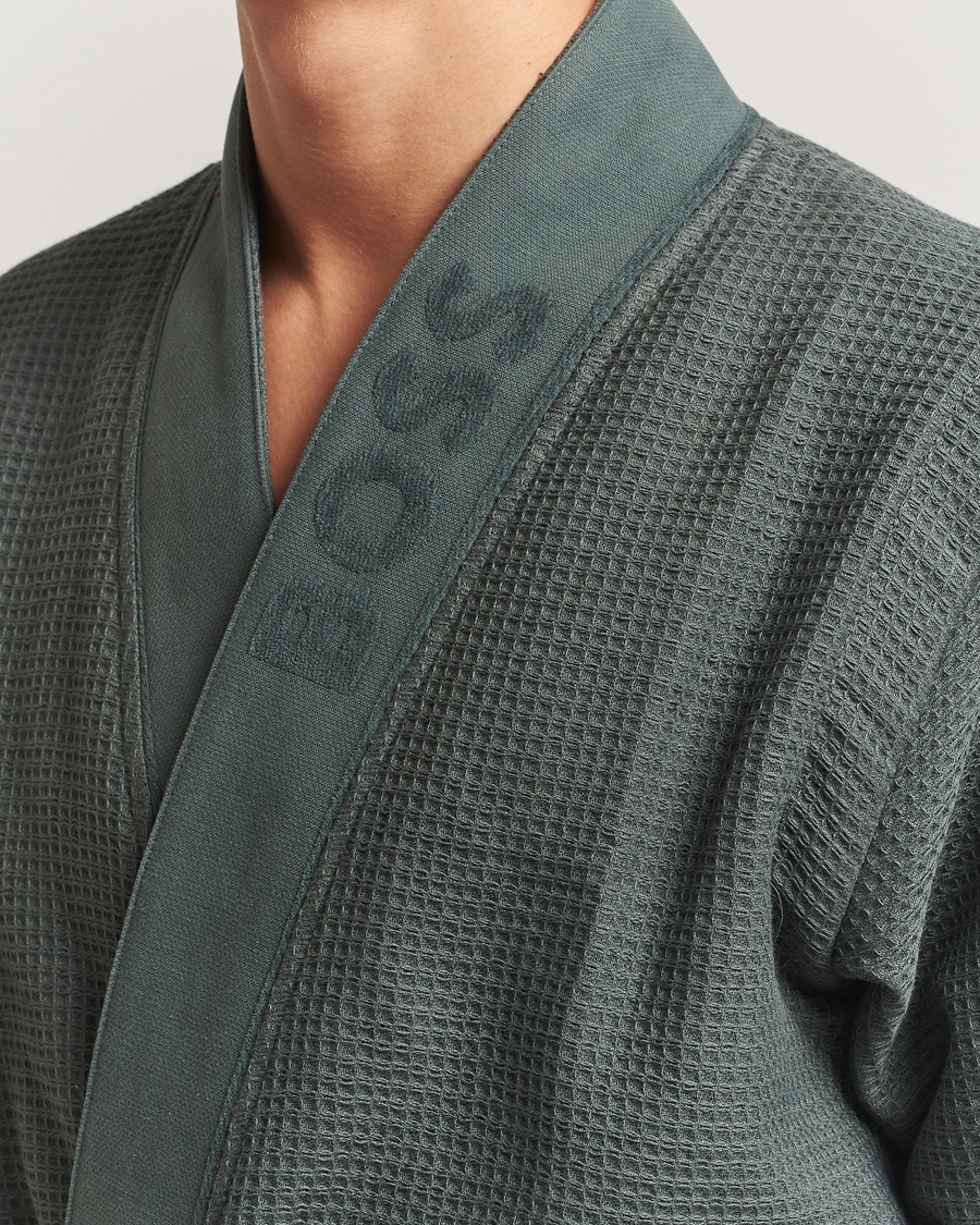 Men | Pyjamas & Robes | BOSS BLACK | Waffle Kimono Open Green
