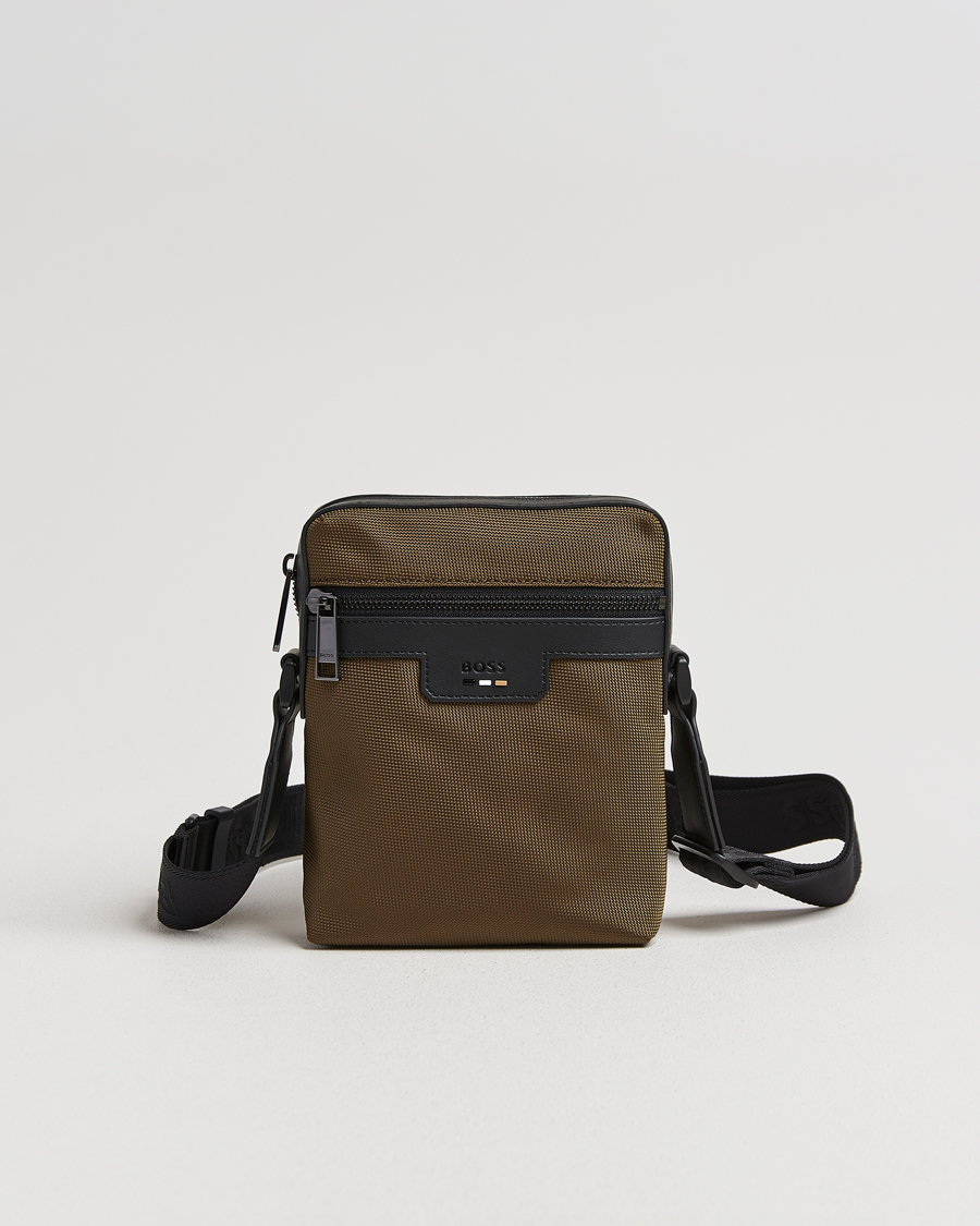 Men | Bags | BOSS BLACK | Ray Pouch Zip Bag Open Green