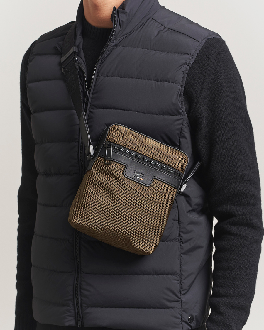 Men | Bags | BOSS BLACK | Ray Pouch Zip Bag Open Green