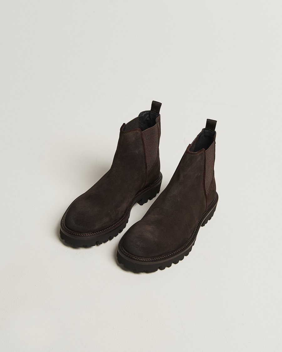 Men | Boots | BOSS BLACK | Julyo Suede Chelsea Boot Dark Brown