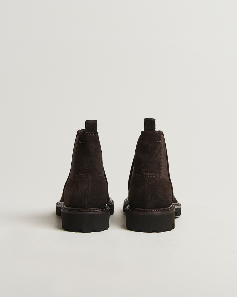 Men | Boots | BOSS BLACK | Julyo Suede Chelsea Boot Dark Brown