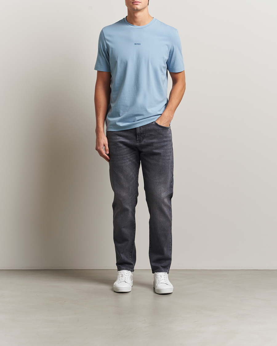 Men | T-Shirts | BOSS ORANGE | Tchup Logo Crew Neck T-Shirt Light Blue
