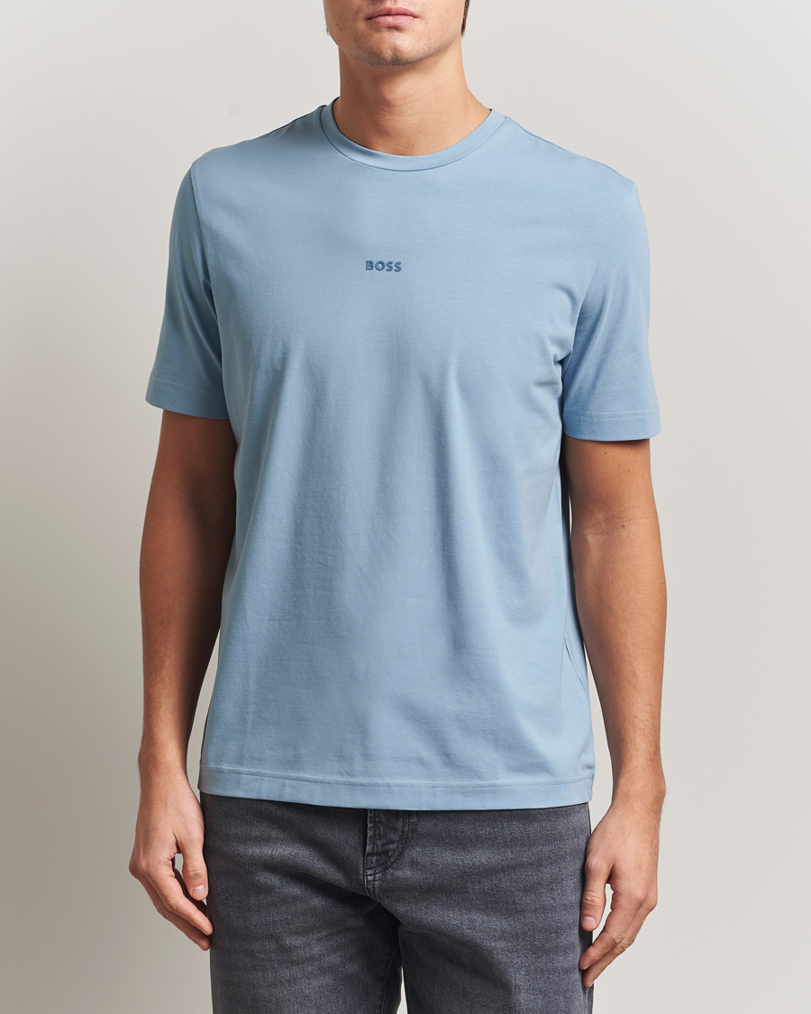 Men | T-Shirts | BOSS ORANGE | Tchup Logo Crew Neck T-Shirt Light Blue