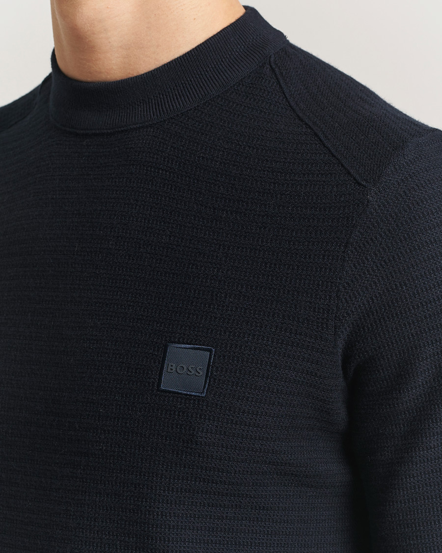 Men | Sweaters & Knitwear | BOSS ORANGE | Anion Knitted Sweater Dark Blue